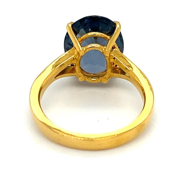 GIA Certified Blue Spinel 6.11ct Solid 22K Ring - Picture 5 of 9